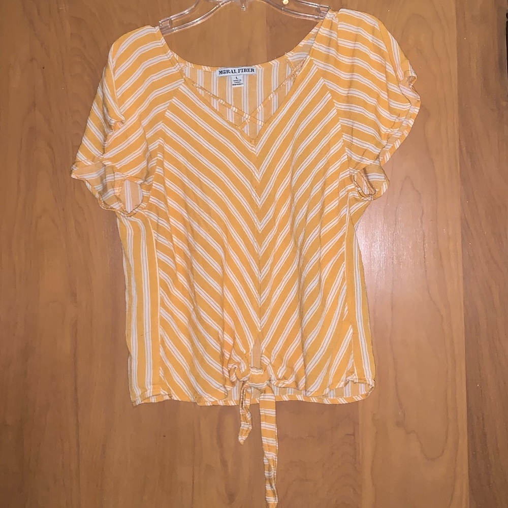 Boutique Striped Yellow Top